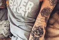 Vintage Realistic Rose Full Arm Sleeve Tattoo Ideas For Women in size 1000 X 1699
