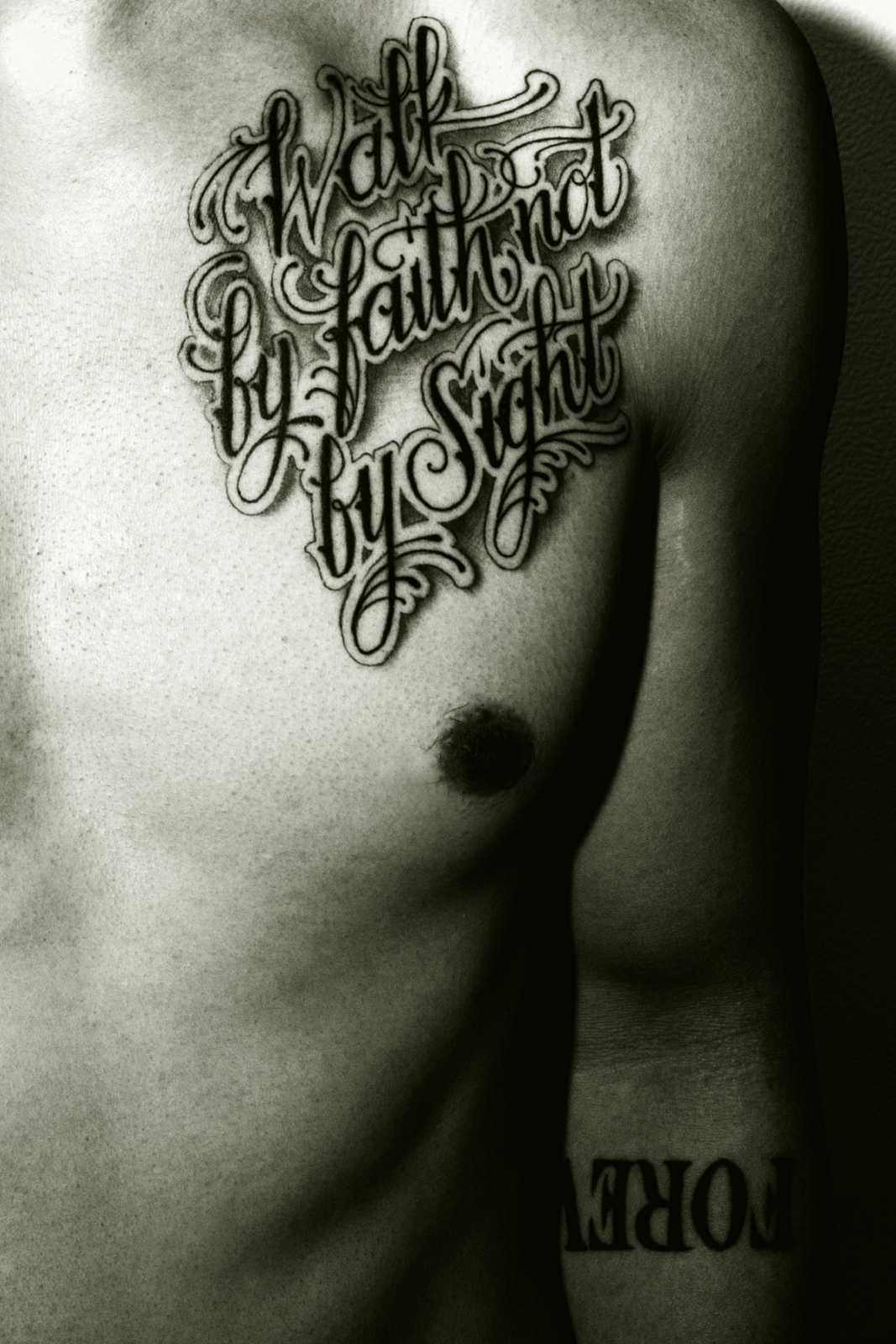 Walk By Faith Not By Sight Tattoo On Arm • Arm Tattoo Sites.