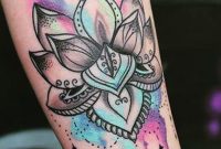Watercolor Lotus Mandala Forearm Arm Sleeve Tattoo Ideas For Women with regard to dimensions 1000 X 1730