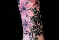 Watercolor Wild Flower Forearm Tattoo Ideas For Women Black Lace inside proportions 909 X 2047