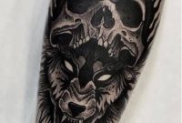 Wolf And Skull Tattoo On Forearm throughout dimensions 907 X 1421