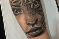 Womans Portrait Tiger Merged Best Tattoo Design Ideas throughout size 1024 X 1024