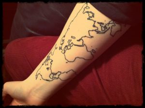 World Map Tattoo Best Tattoo Design Ideas within measurements 1280 X 956