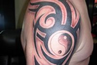 Yin Yang And Tribal Tattoo On Man Right Half Sleeve Tattoos intended for dimensions 1200 X 1600