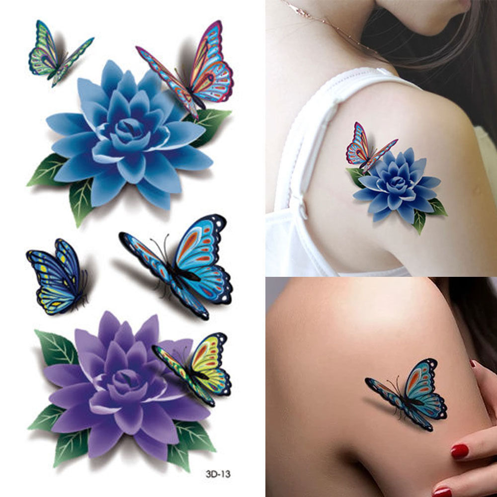 1 Pcs 3d Colorful Waterproof Body Art Sleeve Diy Stickers Glitter intended for sizing 1000 X 1000