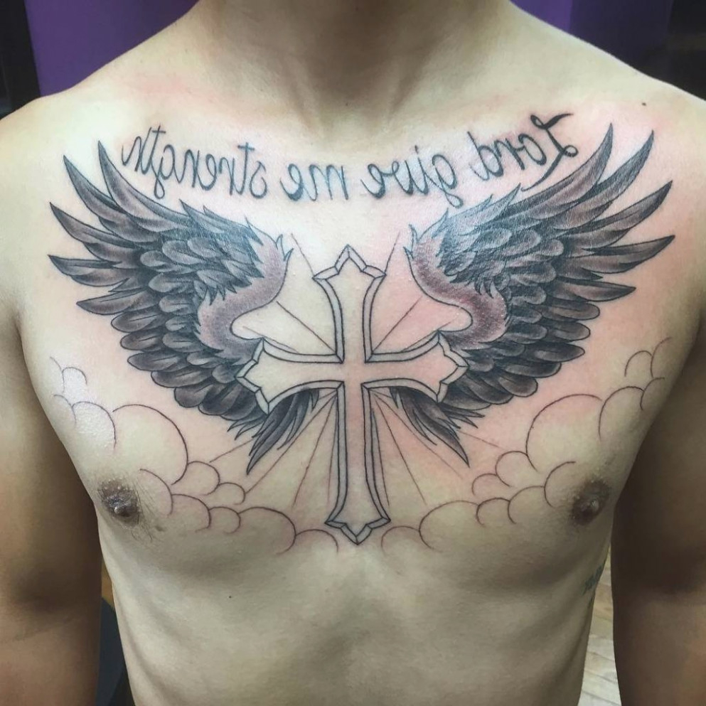 10 Unique Cross Tattoo Designs For Chest With Their Meanings in measurements 993 X 993