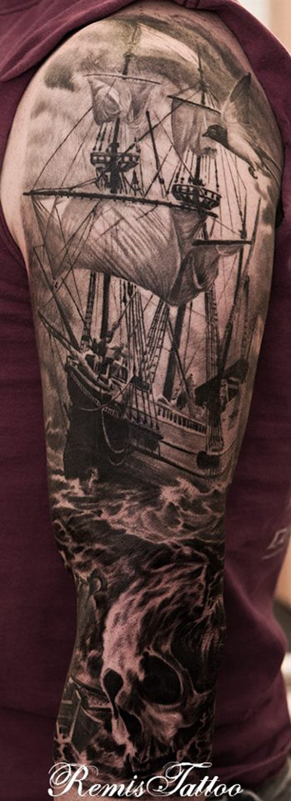 100 Boat Tattoo Designs Art And Design inside measurements 600 X 1650