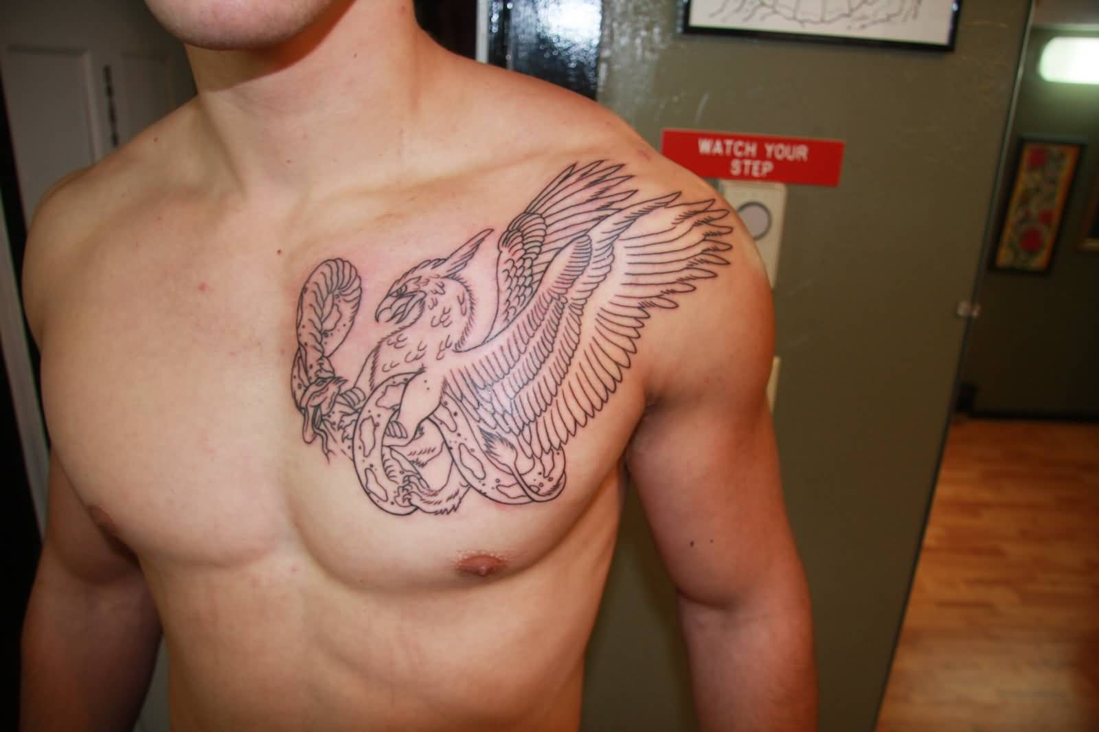 11 Griffin Chest Tattoos For Men for measurements 1600 X 1066