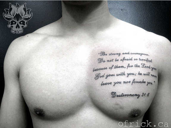 121 Awe Inspiring Chest Quotes Tattoos intended for measurements 575 X 430