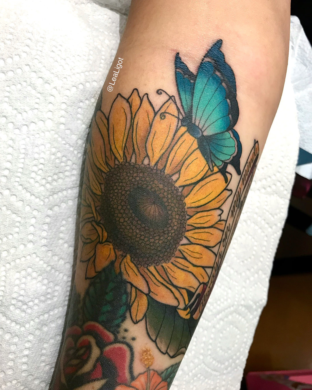 Butterfly Sunflower Tattoo • Arm Tattoo Sites