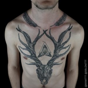 20 Cool Deer Skull Tattoos Youll Adore Tattoos Deer Skull with regard to dimensions 1080 X 1080