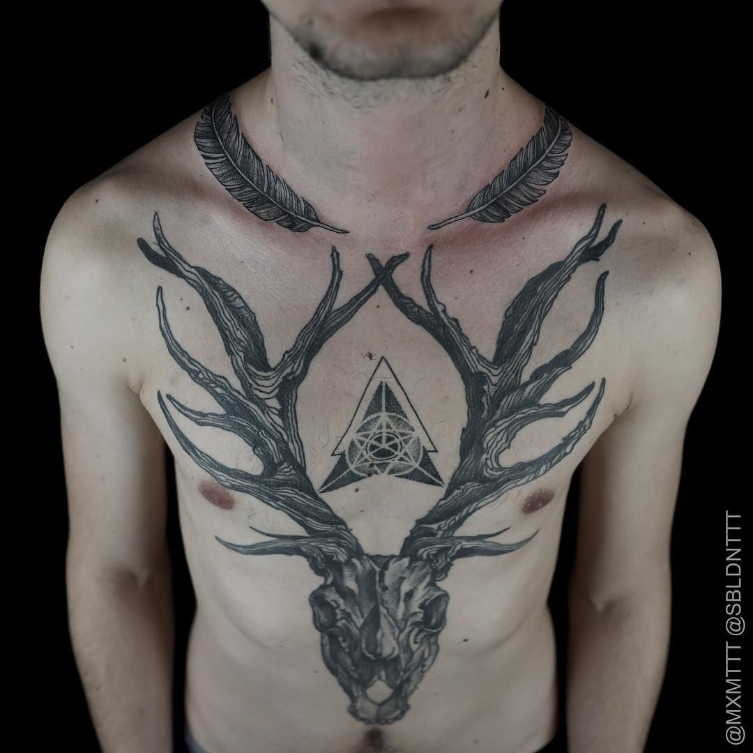 20 Cool Deer Skull Tattoos Youll Adore Tattoos Deer Skull with regard to dimensions 1080 X 1080