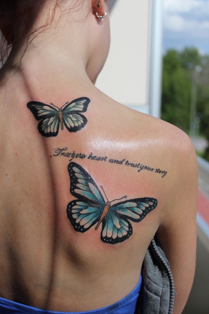 20 Cute Butterfly Tattoos On Back For Women Tattoos Butterfly inside size 730 X 1095