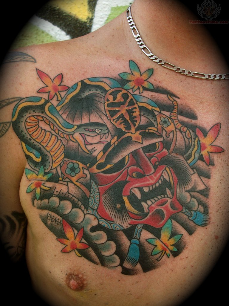 21 Best Samurai Chest Tattoos Designs in dimensions 768 X 1024