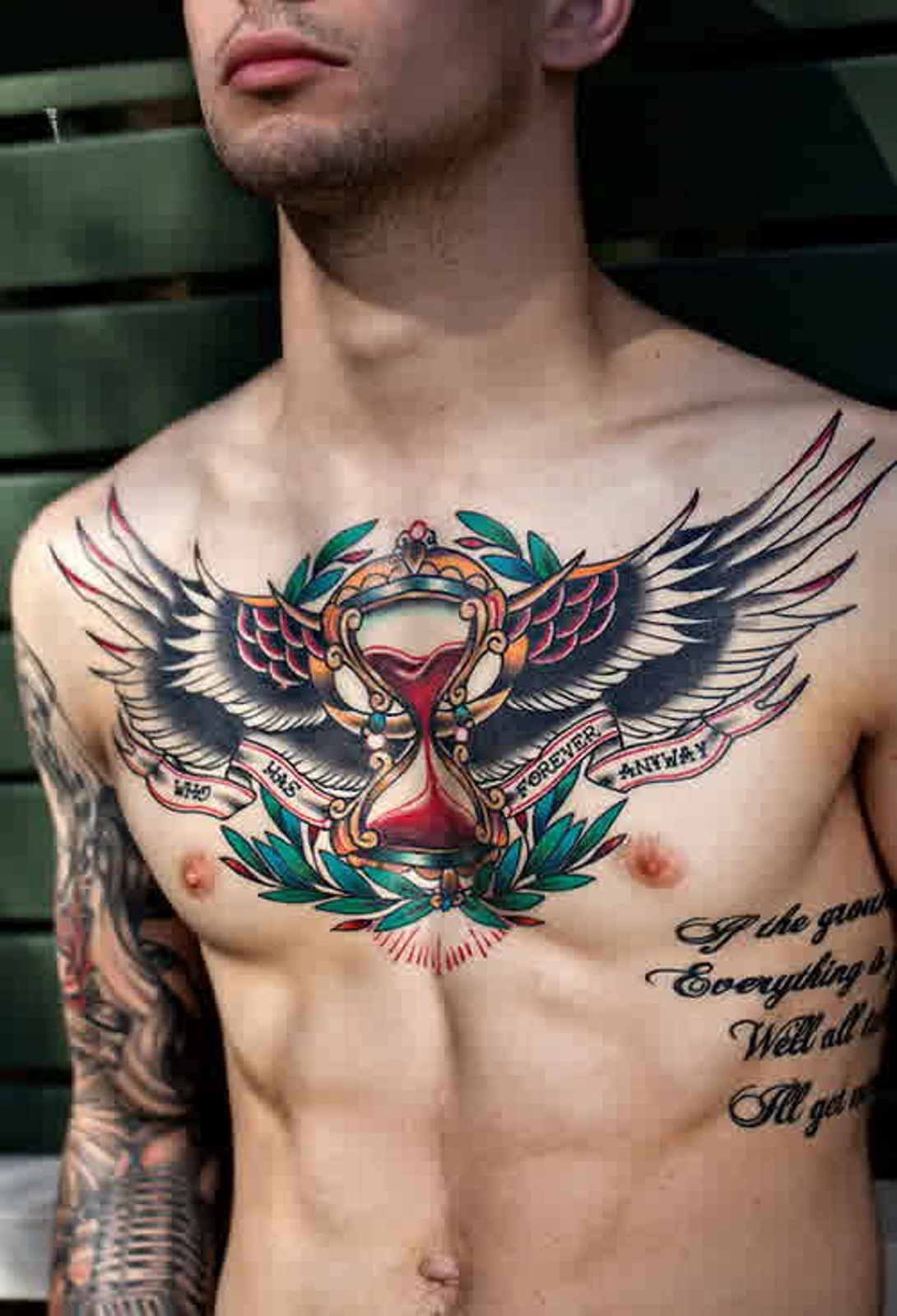 24 Wings Tattoos On Chest pertaining to size 1090 X 1600