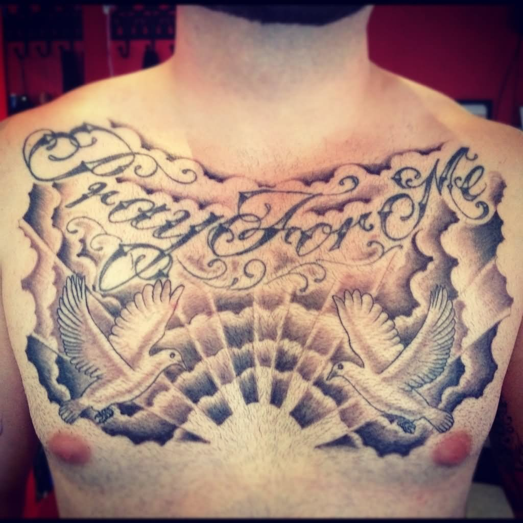 25 Nice Clouds Chest Tattoos regarding dimensions 1024 X 1024