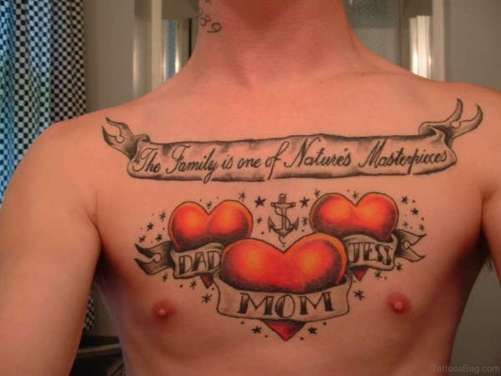 27 Family Wording Tattoos On Chest in measurements 1024 X 768