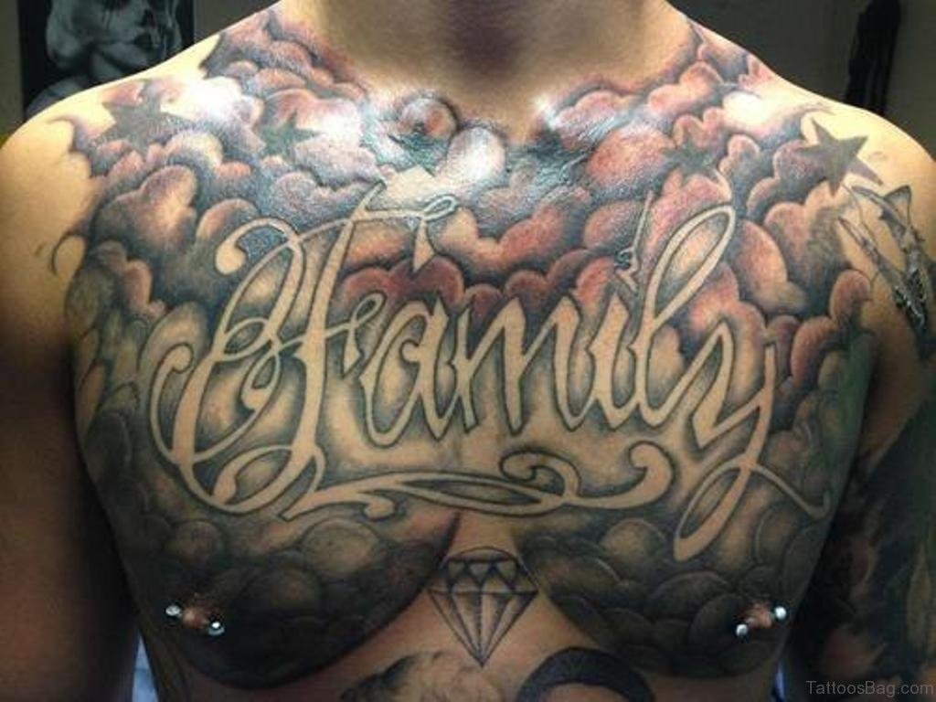 27 Family Wording Tattoos On Chest in size 1024 X 768