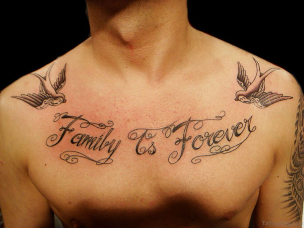 27 Family Wording Tattoos On Chest intended for dimensions 1024 X 768