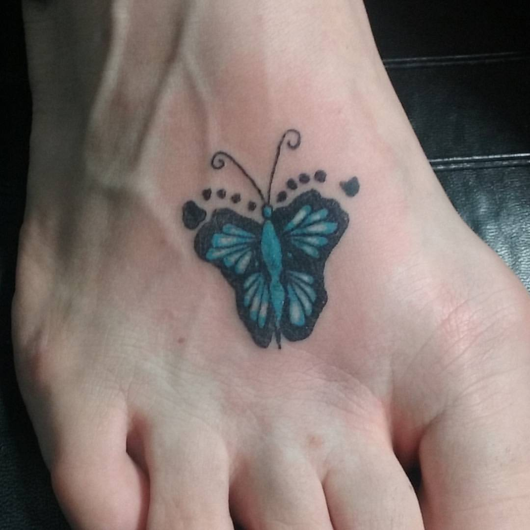 28 Butterfly Footprints Tattoos Ideas for sizing 1080 X 1079