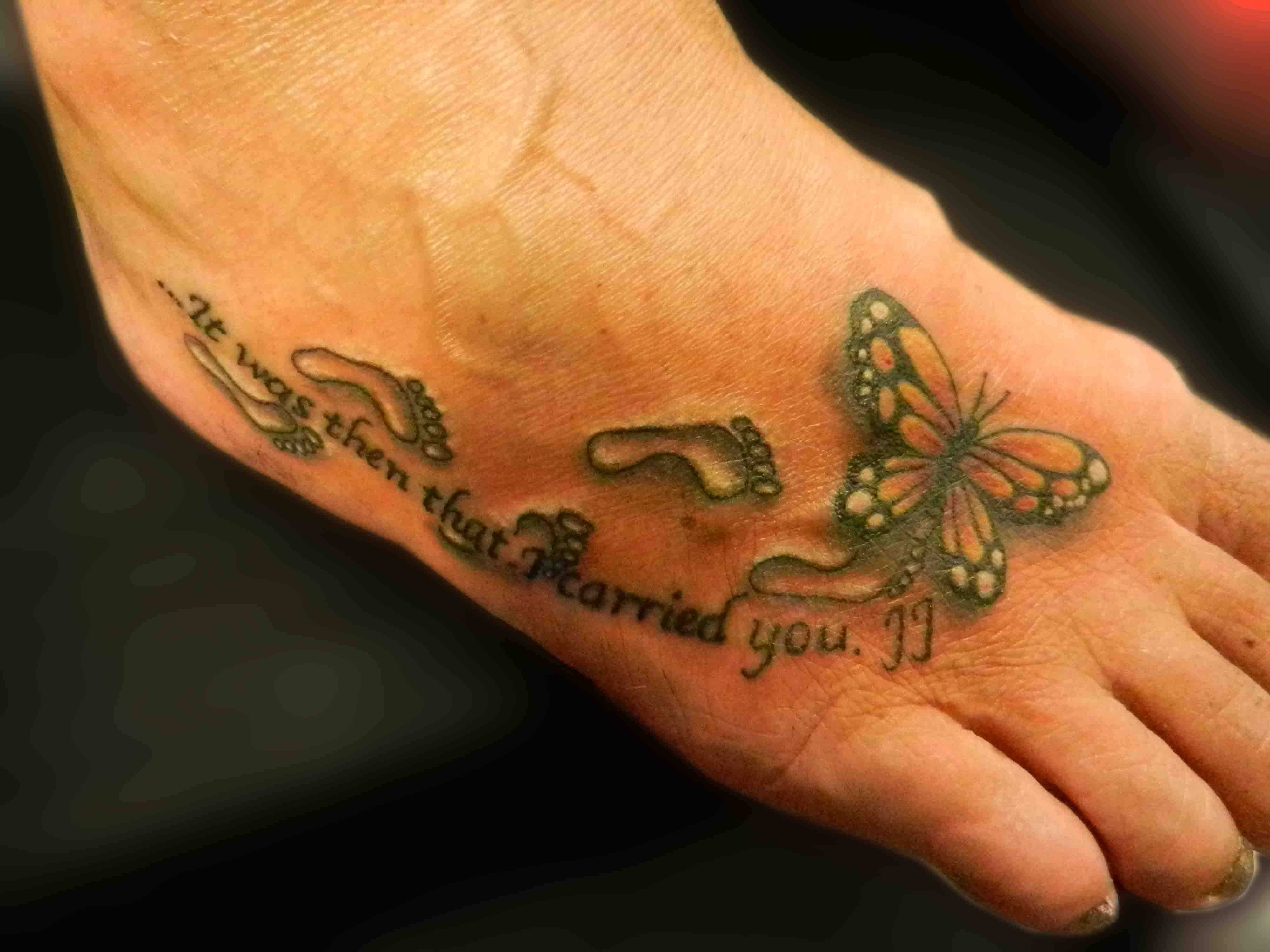 28 Butterfly Footprints Tattoos Ideas Intended For Butterfly Tattoos throughout dimensions 4000 X 3000