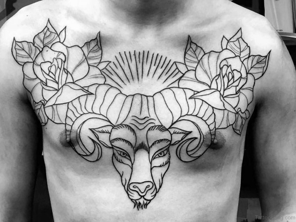 30 Aries Tattoo Designs On Chest regarding proportions 1024 X 768