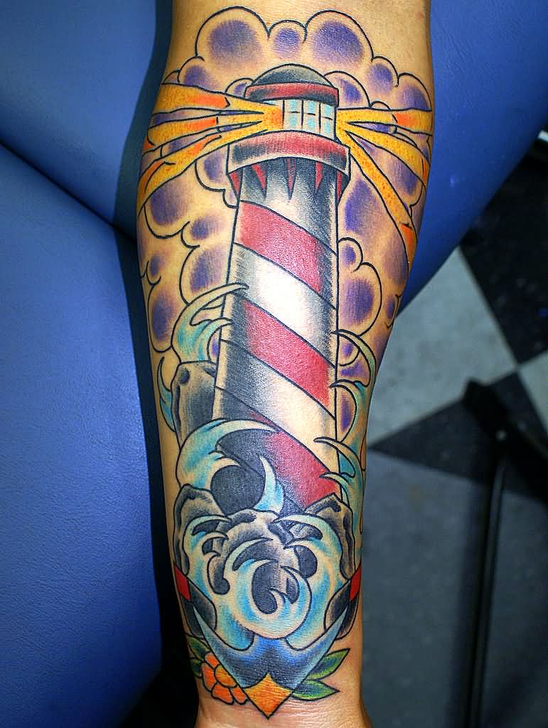 30 Beautiful Lighthouse Tattoos On Forearm regarding proportions 771 X 1024