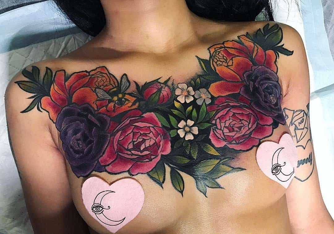 30 Chest Tattoos For Women That Draw Approving Eyes Tattoo You for measurements 1080 X 756