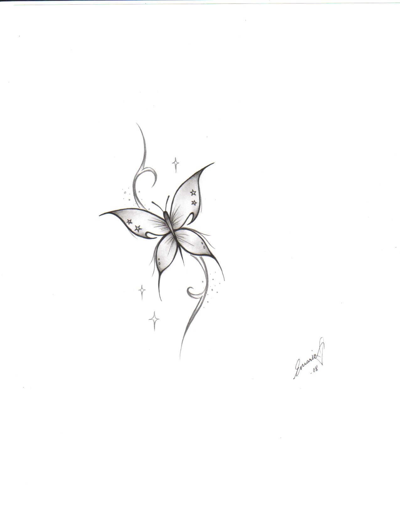 30 Simple Butterfly Tattoos for size 1275 X 1650