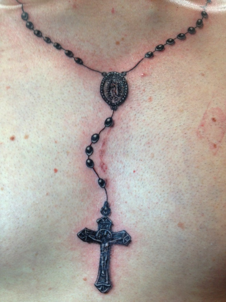 35 Rosary Tattoos On Chest in sizing 768 X 1024