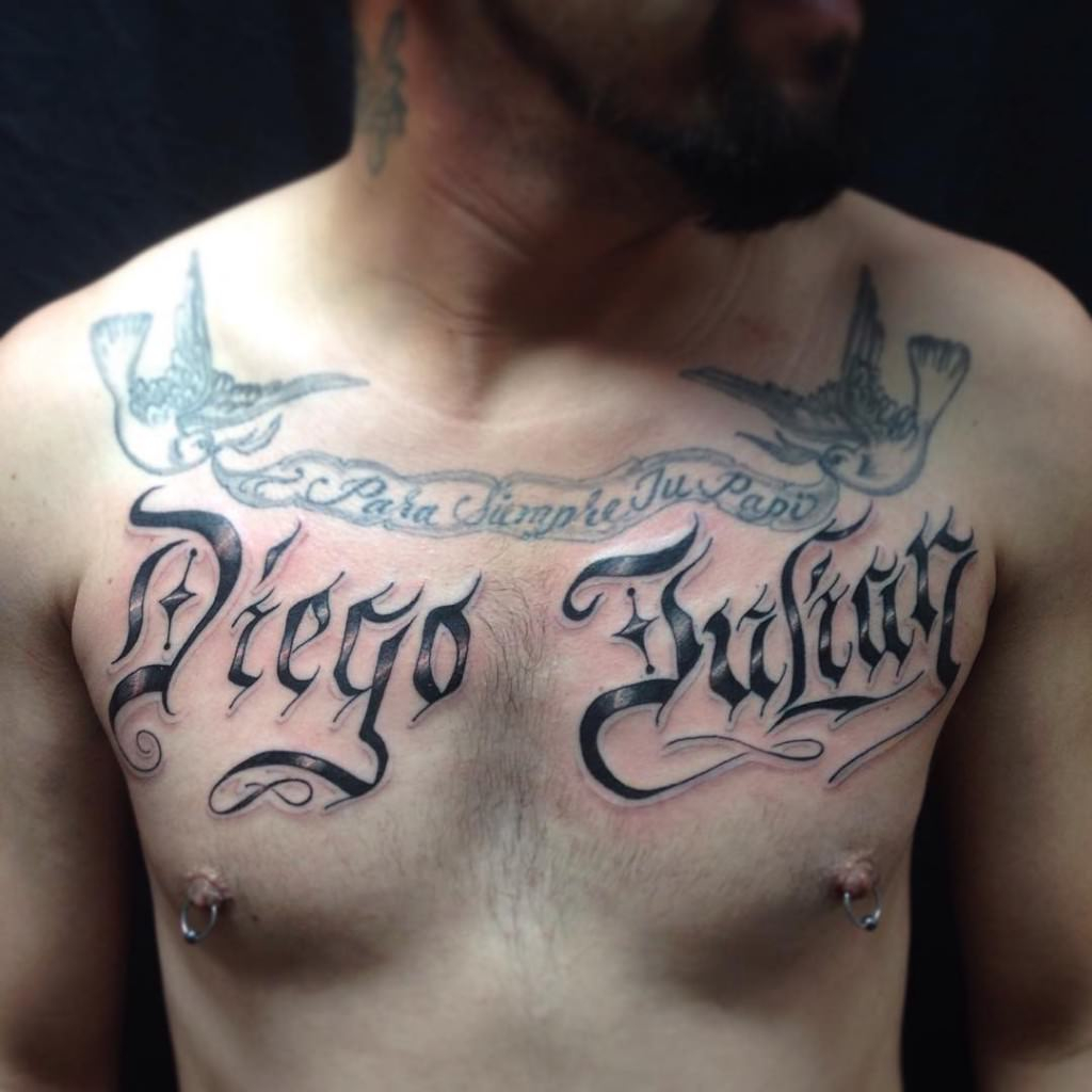 38 Name Tattoos On Chest within dimensions 1024 X 1024