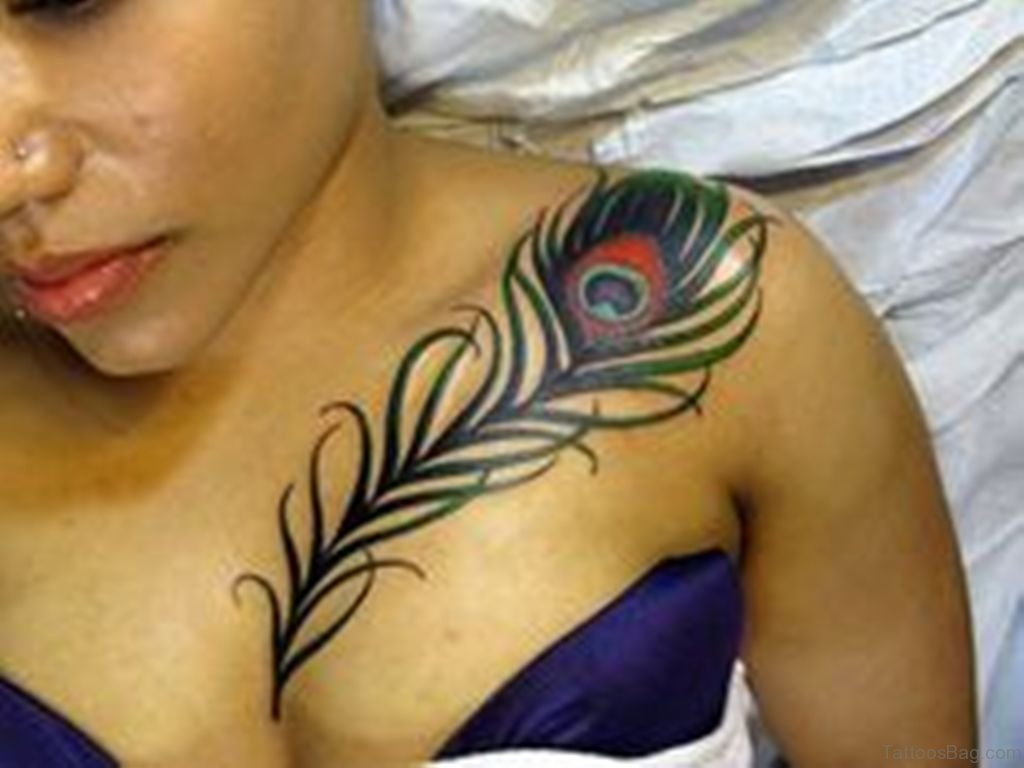 39 Cute Feather Tattoos On Chest for measurements 1024 X 768