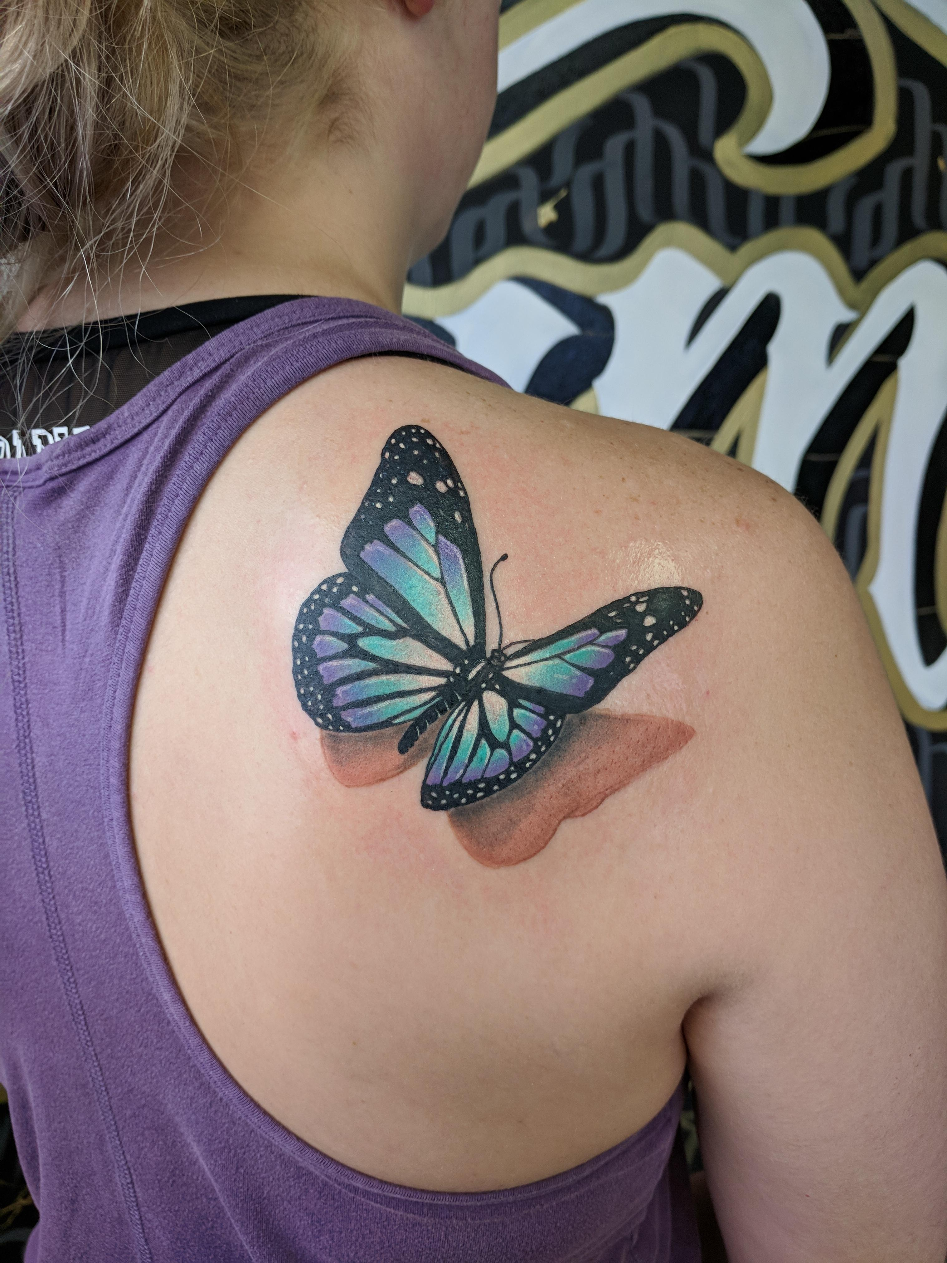 3d Butterfly Done Juan At Virginia Class Tattoo Manassas Va pertaining to proportions 3036 X 4048