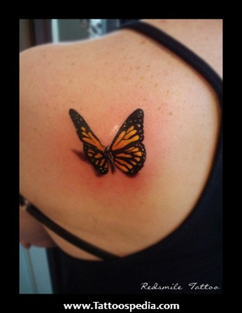 3d Butterfly Tattoo Design On Back Shoulder Tattoos Book 65000 with size 800 X 1031