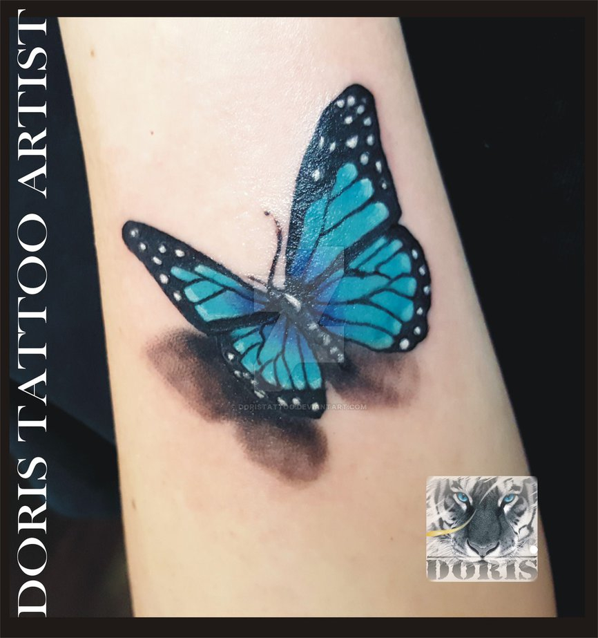3d Butterfly Tattoo Doristattoo On Deviantart for sizing 866 X 923