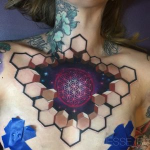 3d Flower Of Life Tats Flower Of Life Tattoo Optical Illusion intended for dimensions 1050 X 1053