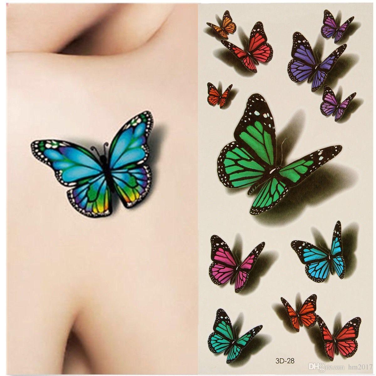 3d Temporary Butterfly Tattoo Sticker Body Art Removable Waterproof with measurements 1200 X 1200