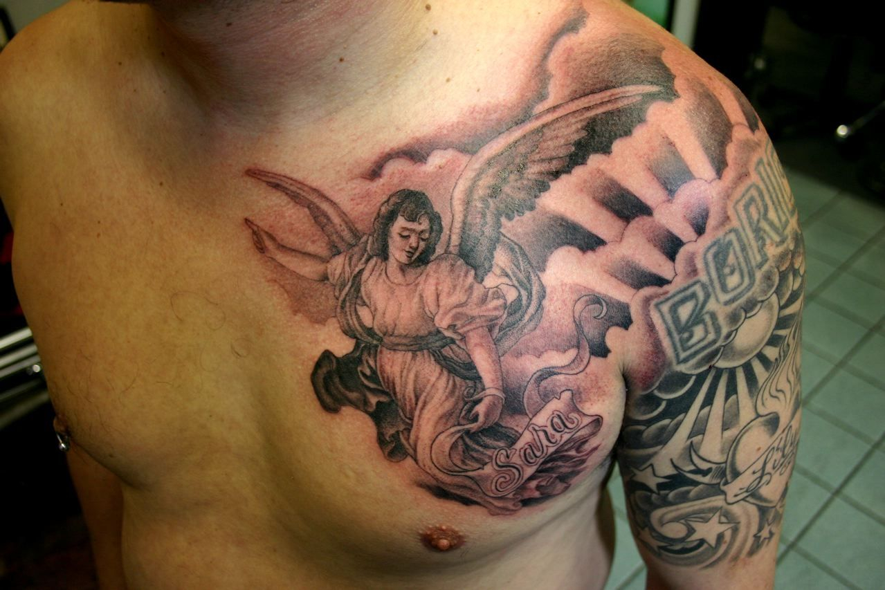 3d Tree Angel Tattoos Google Search Tatted Up Angel Tattoo Men within proportions 1279 X 853
