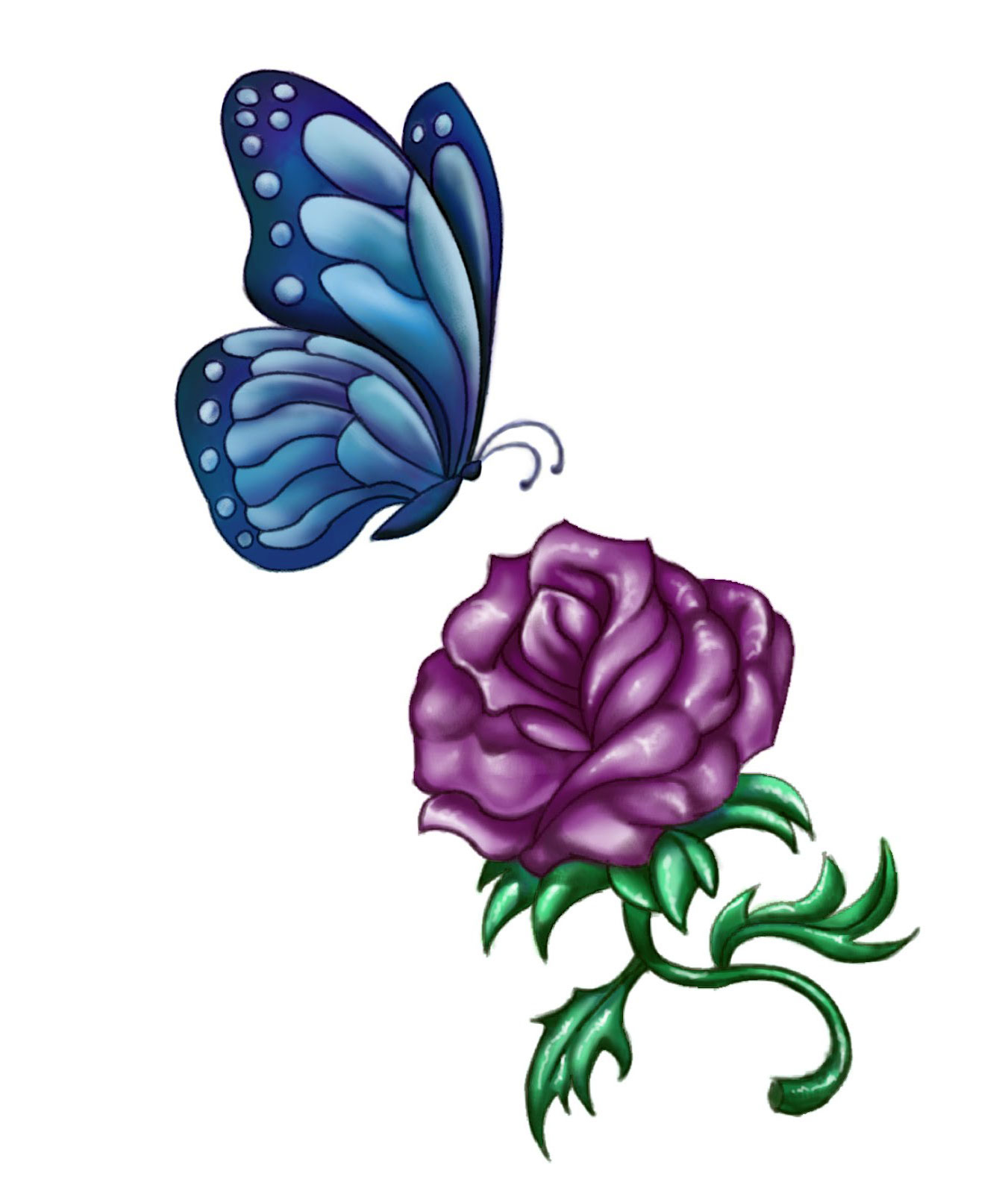 4 Purple Rose Tattoo Designs And Ideas for dimensions 1351 X 1600