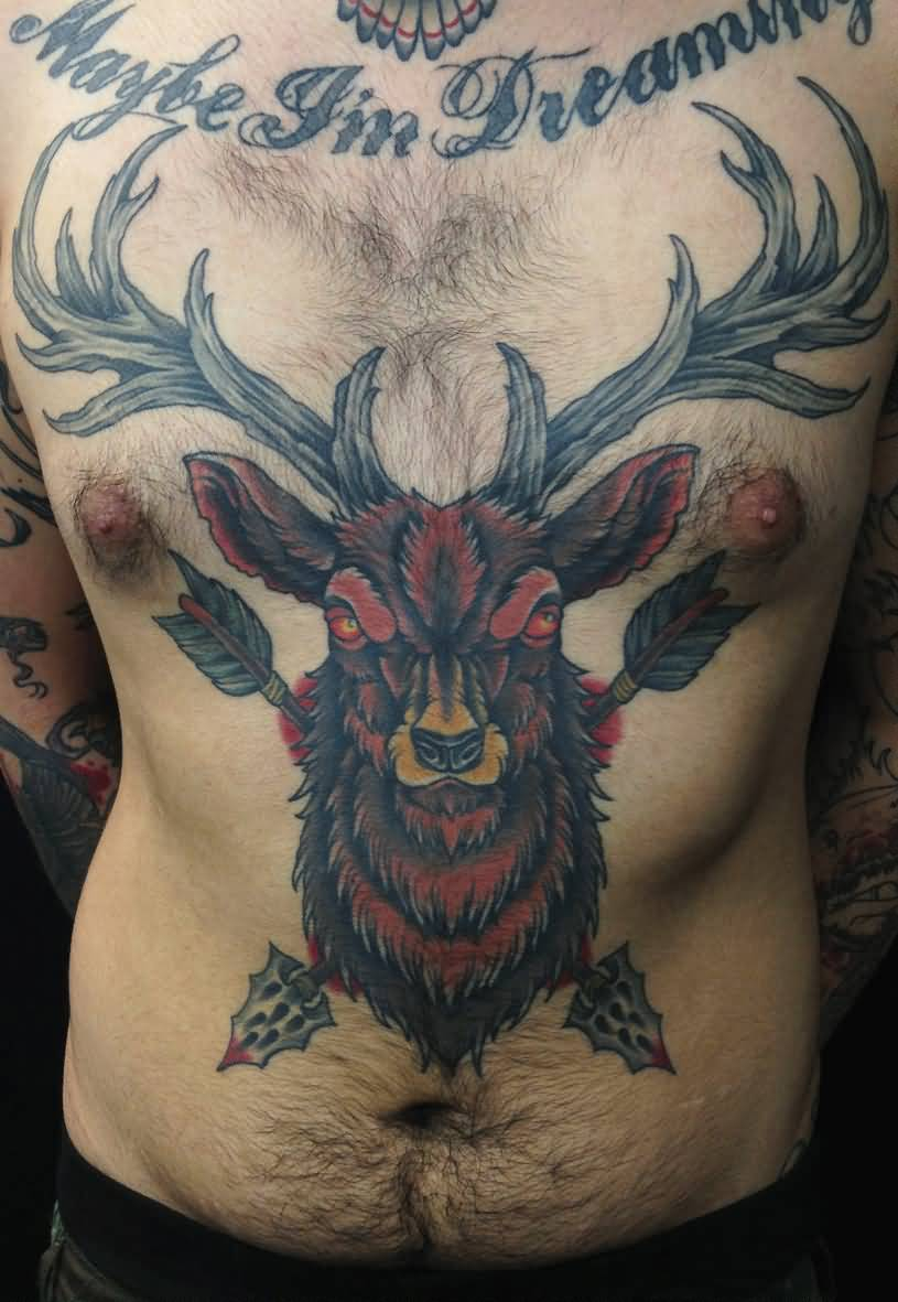 40 Deer Tattoos On Chest with sizing 815 X 1181