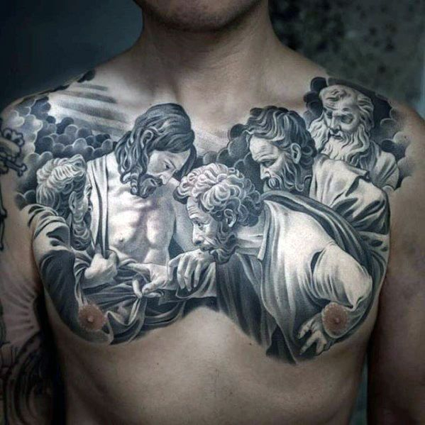 40 Jesus Chest Tattoo Designs For Men Chris Ink Ideas Last intended for dimensions 599 X 599