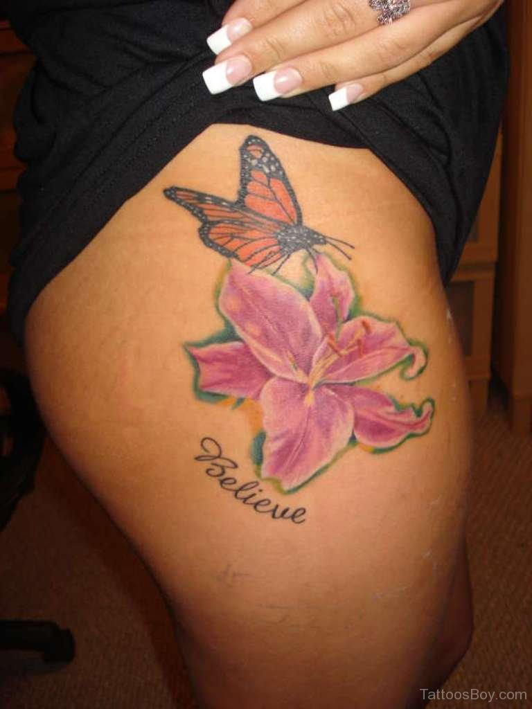 43 Lily With Butterfly Tattoos Ideas for dimensions 768 X 1024