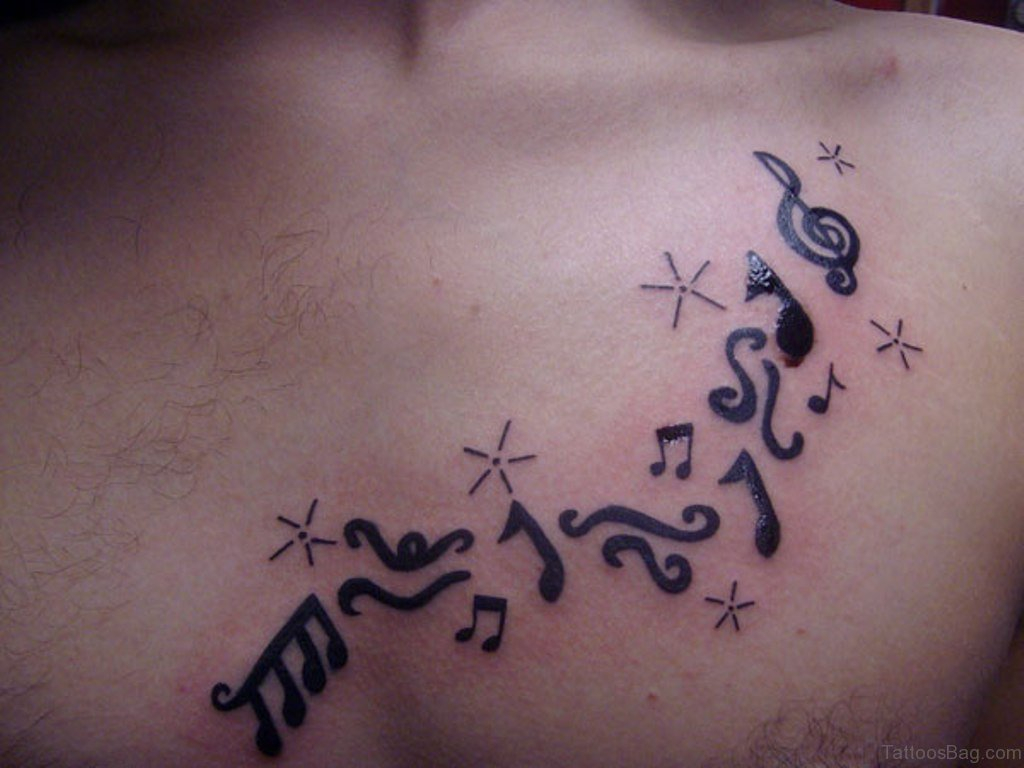 44 Magnificent Music Tattoos On Chest for sizing 1024 X 768