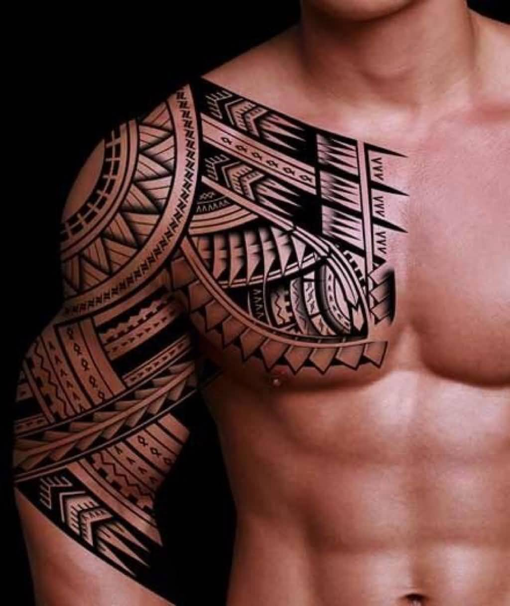 45 Tribal Chest Tattoos For Men for size 1024 X 1217