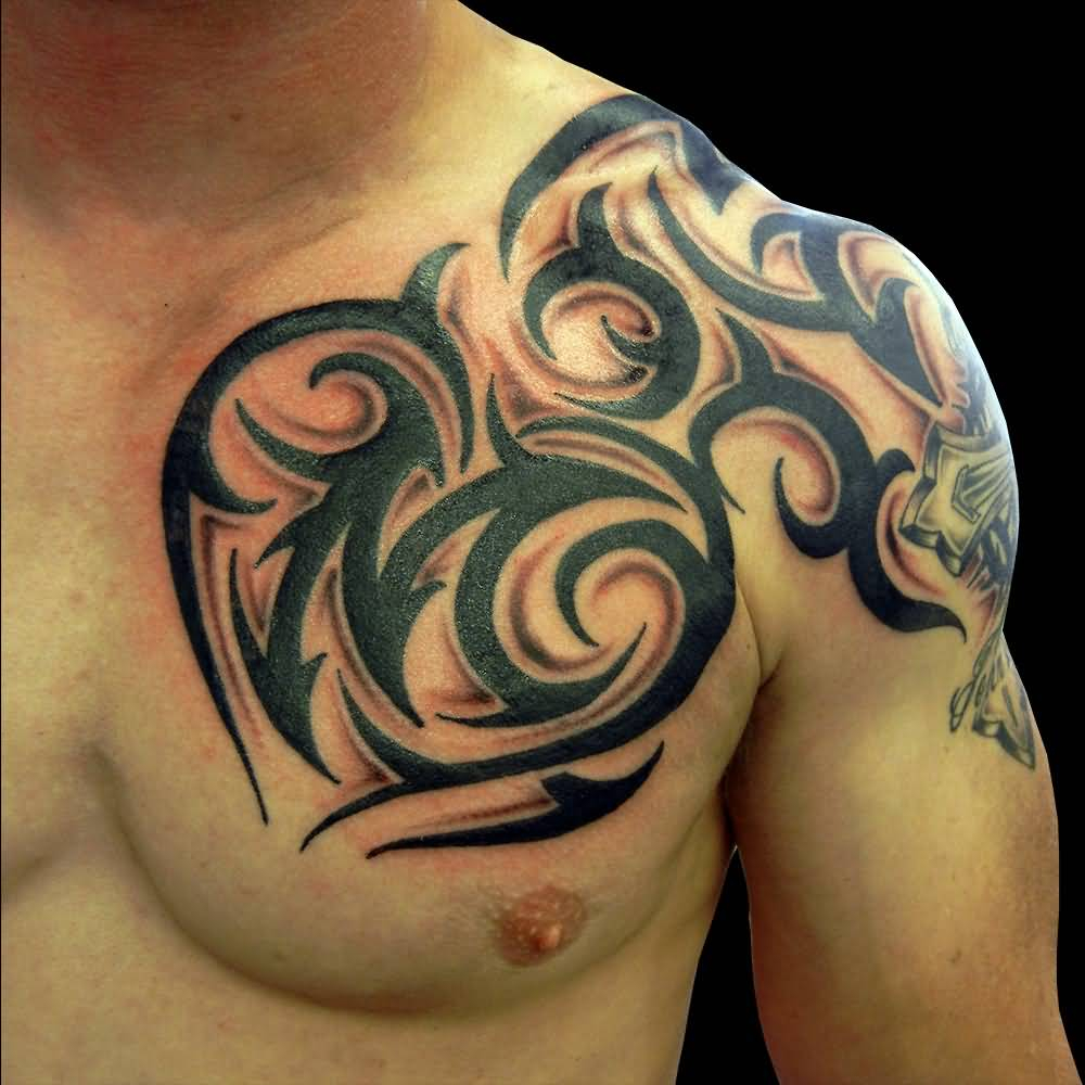 45 Tribal Chest Tattoos For Men pertaining to measurements 1000 X 1000