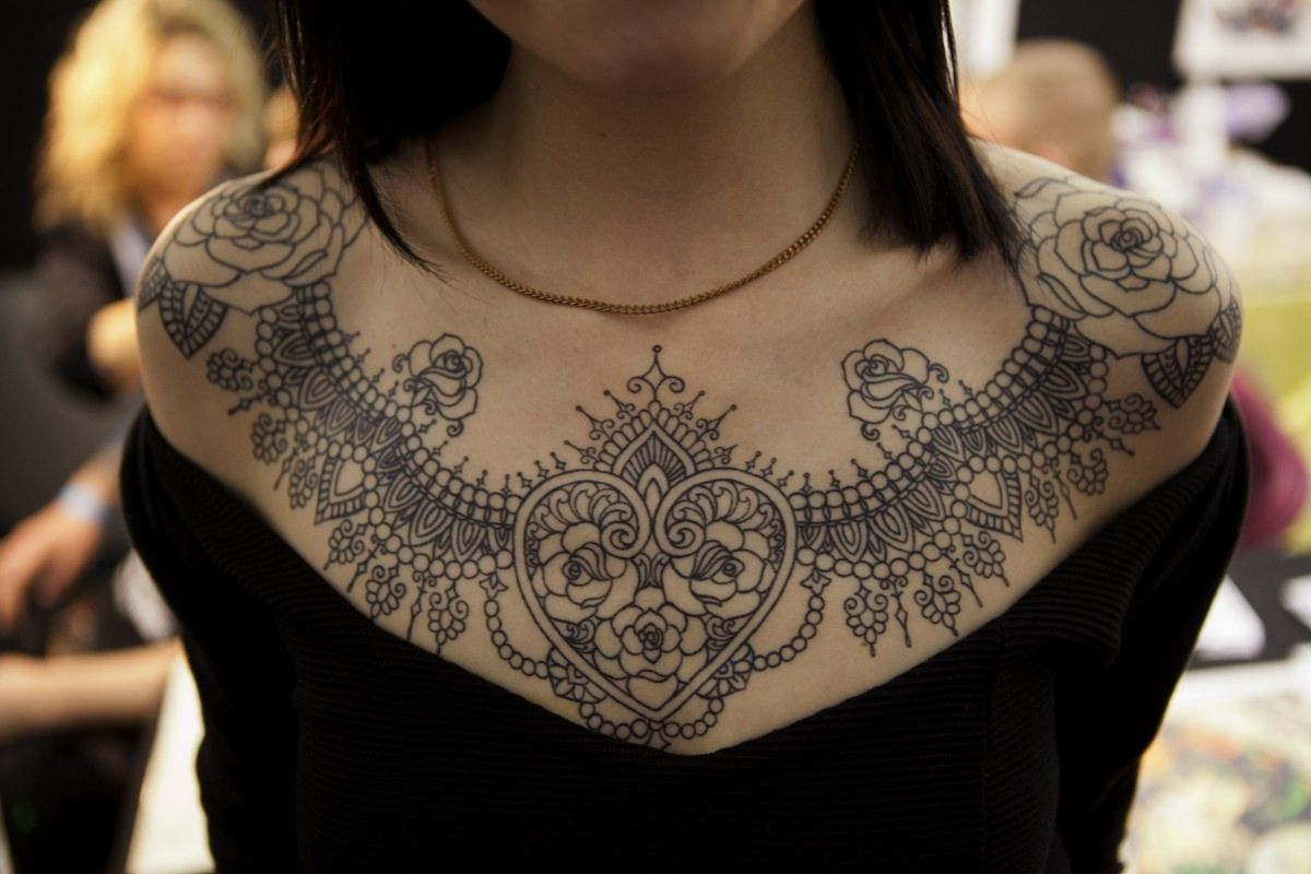 46 Feminine Lace Tattoo Designs Tattoos Necklace Tattoo Lace regarding dimensions 1200 X 800