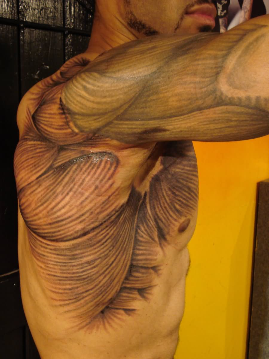 50 Amazing Muscles Tattoos throughout size 900 X 1200