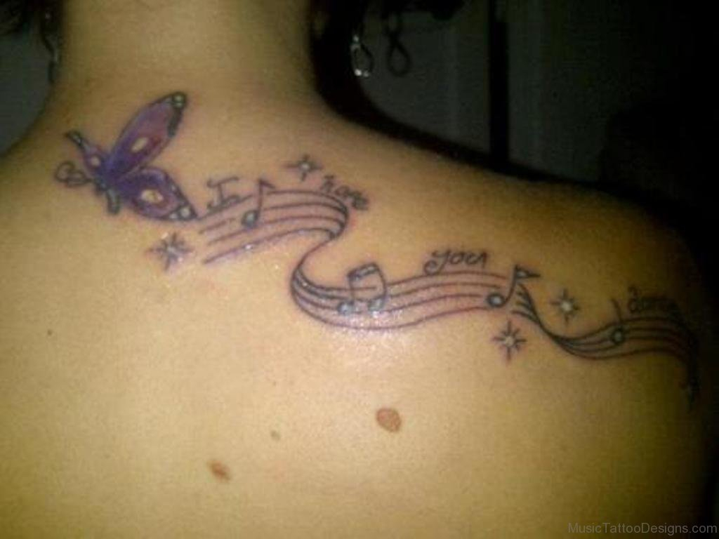 50 Awesome Music Tattoos On Back intended for dimensions 1024 X 768