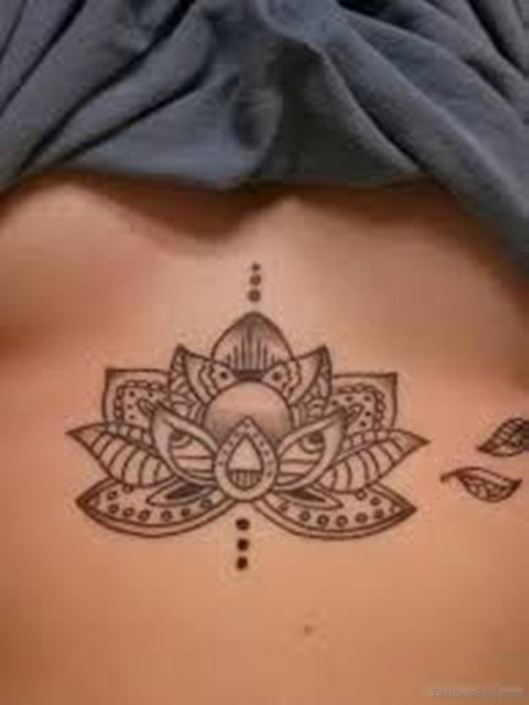 50 Beautiful Lotus Tattoos On Chest pertaining to measurements 768 X 1024