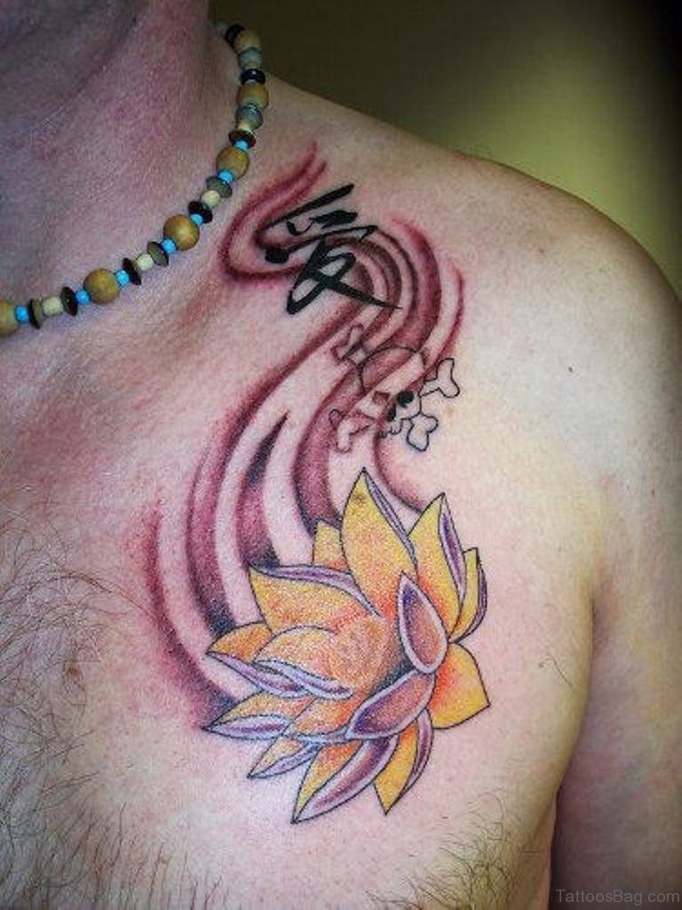 50 Beautiful Lotus Tattoos On Chest throughout measurements 768 X 1024